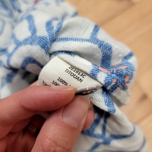 ZYGA LIN'N LAUNDRY Linen Blouse Size L Floral Art to Wear Mixed Pattern - Picture 6 of 11